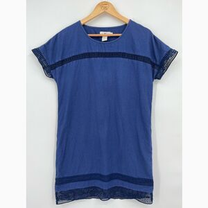 Vineyard Vines Navy Blue Shift Dress, Crochet Detail, Size Small, Nautical Prep